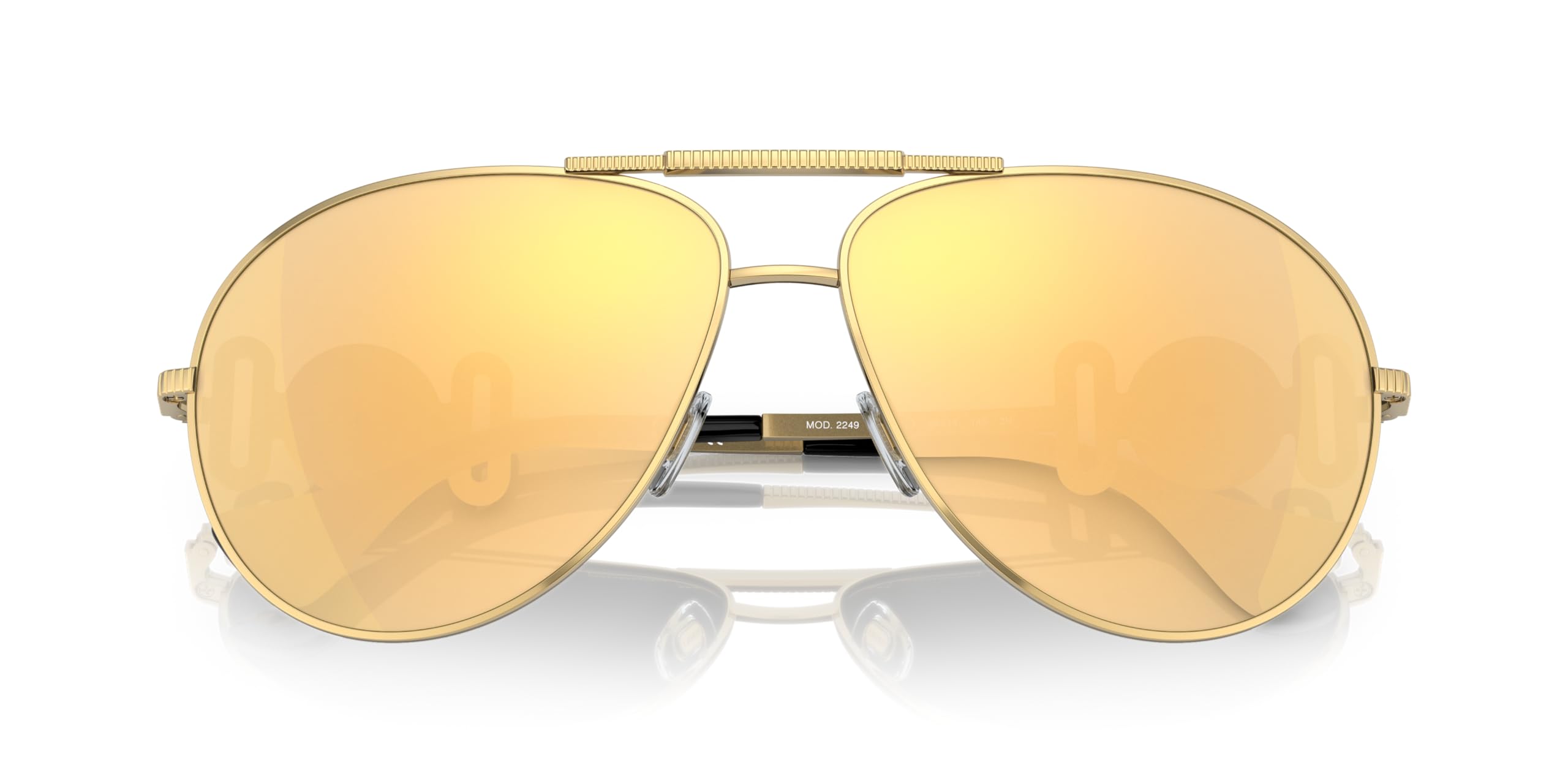 Versace Unisex Sunglasses Gold Frame, Brown Mirror Gold Lenses, 65MM