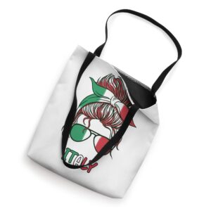 Messy Buns Italian Girl Italy Girl Italia Woman Flag Tote Bag