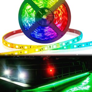 Shangyuan Boat Strip Lights, Marine led Strip Lights, Pontoon Boat Under Gunnel Deck Lights, RGB Color Changing Multiple Colors Led Strip Lights, Fishing Boat Lights