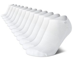 calvin klein women's athletic socks - lightweight performance no show socks (12 pack), size 4-10, pure white