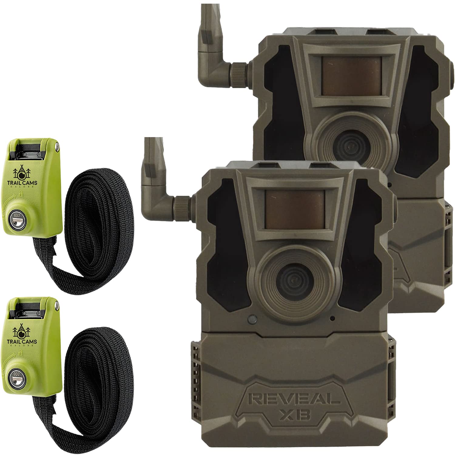 TACTACAM Reveal XB Cellular Trail Camera, No Glow - Verizon & AT&T (2 PK) + Two Steel Reinforced Straps