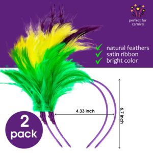 SunnyPro Mardi Gras Accessories for Women Mardi Gras Outfit Headband Headpiece Feather Fascinator