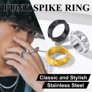 Spike Band Ring Stainless Steel Punk Rock Rings