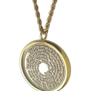 Our Father Prayer + 72 names of God + 1FitAll King Solomon Coin bezel kabbalah seal talisman Necklace