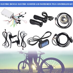 YOLUFER 24V/36V 250W/350W Brushless Motor Controller Kit Electric Motor Control with LCD Panel for E-Bike Electric Bike Scooter