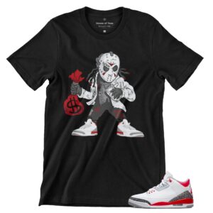 T Shirt to Match Jordan 3 Fire Red Hockey Mask Dude Men's, Jordan 3 Fire Red Tee Matching, Gift for Jordan 3s Tshirt