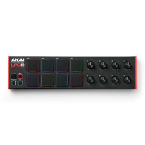 AKAI Professional LPD8 - USB MIDI Controller with 8 Responsive RGB MPC Drum Pads for Mac and PC, 8 Assignable Knobs and Music Production Software