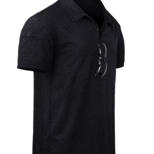 SWISSWELL Men's Tactical Polo Shirt Short Sleeve Army Combat Polo Shirts Military T-Shirt Fast Dry Summer Outdoor