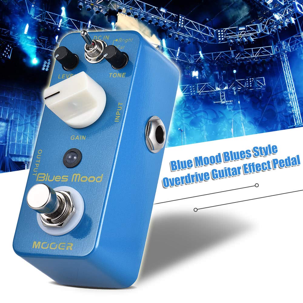 HHOP MOOER Blue Mood Blues Style Overdrive Guitar Effect Pedal 2 Modes(Bright/Fat) True Bypass Full Metal Shell