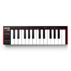 AKAI Professional LPK25 - USB MIDI Keyboard Controller with 25 Responsive Synth Keys for Mac and PC, Arpeggiator and Music Production Software,black