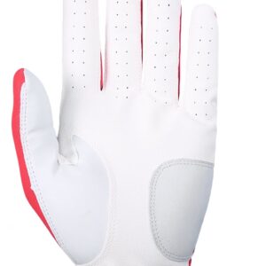 SIMPLE SYMBOL Men's Golf Glove Premium Synthetic Leather,Stable Grip,Six Pack（Left is Wear on Left Hand,Right is Wear on Right Hand） Four Colors to Choose from White/Sky/Beige/Red(Red,L,Right)