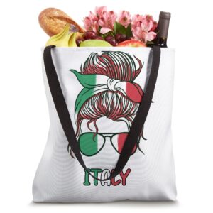 Messy Buns Italian Girl Italy Girl Italia Woman Flag Tote Bag