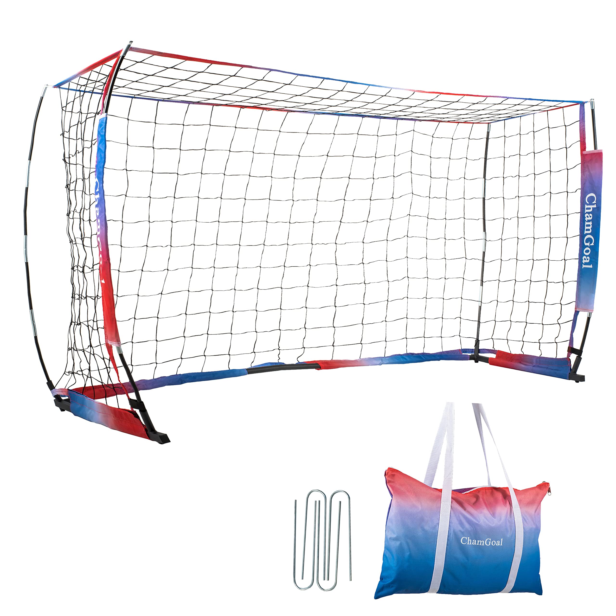 ChamGoal Portable Soccer Goal Net for Backyard,Sports Net Instant Portable Collapsible Soccer Net, All Ages & Skill Level&Anywhere,for Training & Scrimmages,1 Goal + 1 Carry Bag(12X6 FT)