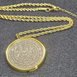 Our Father Prayer + 72 names of God + 1FitAll King Solomon Coin bezel kabbalah seal talisman Necklace