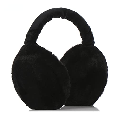 XPONNI Cute Ear Muffs for Winter Soft Plush Ear Warmer Winter Warm Ear Muffs for Women Y2k Accessories (Black)