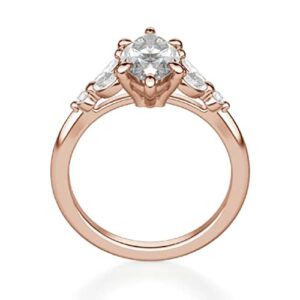 10K Solid Rose Gold Handmade Engagement Ring 3 CT Marquise Cut Moissanite Diamond Solitaire Wedding/Bridal Ring for Womens/Her Bridal Ring (4.5)