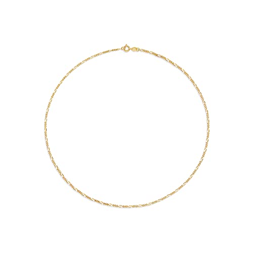 Amazon Essentials 14K Gold Plated Fine Figaro Chain 18", Yellow Gold