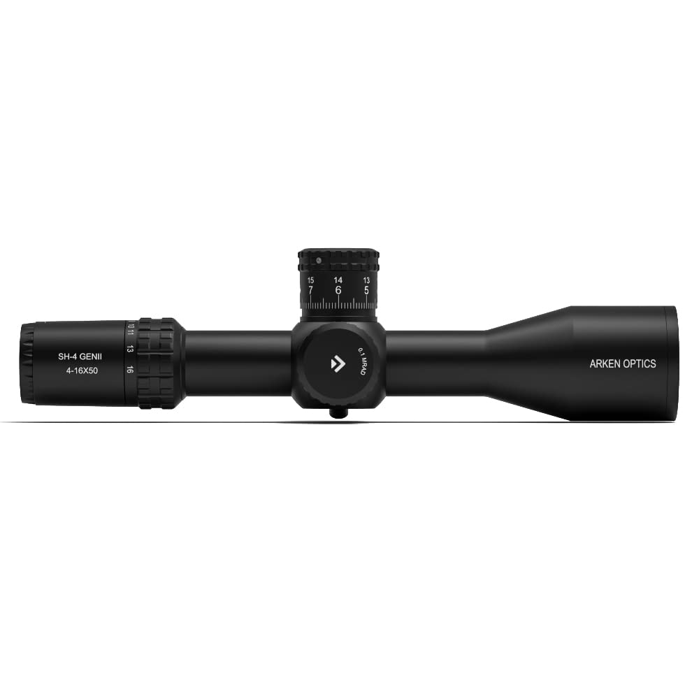 Arken Optics SH4 GEN2 4-16X50 Rifle Scope FFP MIL VPR Illuminated Reticle with Zero Stop - 34mm Tube