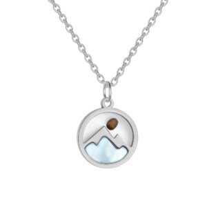 yixinjew rose gold mountain mustard seed pendant necklace stainless steel inspiration faith jewelry for women (silver)