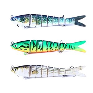 atibin multi jointed fishing lure bass slow sinking swim bait bass bionic saltwater fishing lures freshwater realistic topwater set a3-5.4",0.92oz