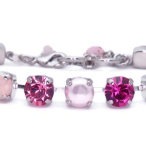 Mariana Enchanted Silvertone Bracelet Pink Purple Aqua Crystal Mix M1156