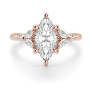 10k solid rose gold handmade engagement ring 3 ct marquise cut moissanite diamond solitaire wedding/bridal ring for womens/her bridal ring (7.5)