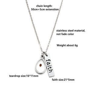 Yixinjew Faith Mustard Seed Pendant Necklace Stainless Steel Inspiration Jewelry for Women