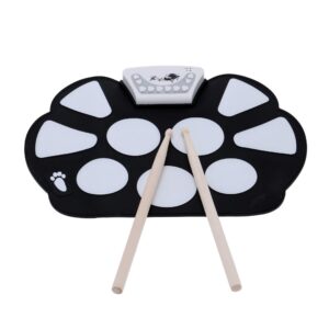 summina portable electronic drum pad kit silicon foldable with stick