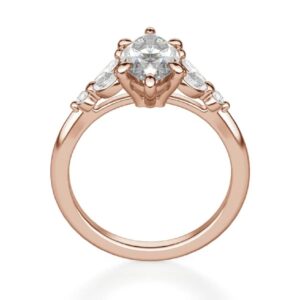 10K Solid Rose Gold Handmade Engagement Ring 3 CT Marquise Cut Moissanite Diamond Solitaire Wedding/Bridal Ring for Womens/Her Bridal Ring (7.5)