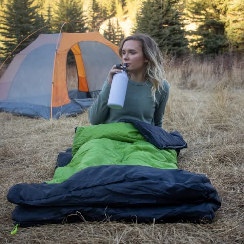 Comfy Feet Sleeping Bag: The Bag That Lets You Wiggle Your Toes. Unique, Expanded Foot Area, 4 Season Warm & Cool Weather, Water/Wind Proof, Outdoor Camping, YKK Zipper, Comfortable, Ripstop Material