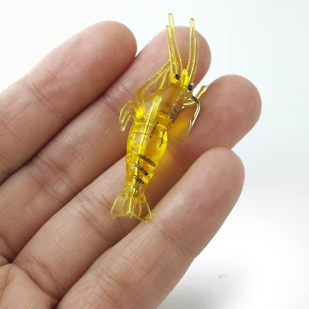 ROYHOO 20pcs Shrimp Simulation Soft Prawn Fishing Lures Bass Crank Hook Bait Tackle