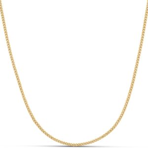 amazon essentials 14k gold plated fine curb chain 24", yellow gold