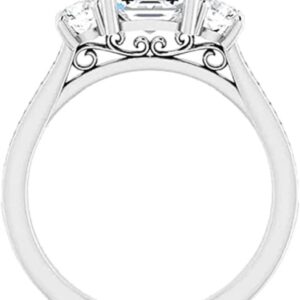 Moissanite World 3-Stone Moissanite Ring Heart 2.0CT, Moissanite Engagement Ring/Moissanite Wedding Ring/Moissanite Bridal Ring Set 925 Sterling Silver Perfact for Gift Or As You Want (11)