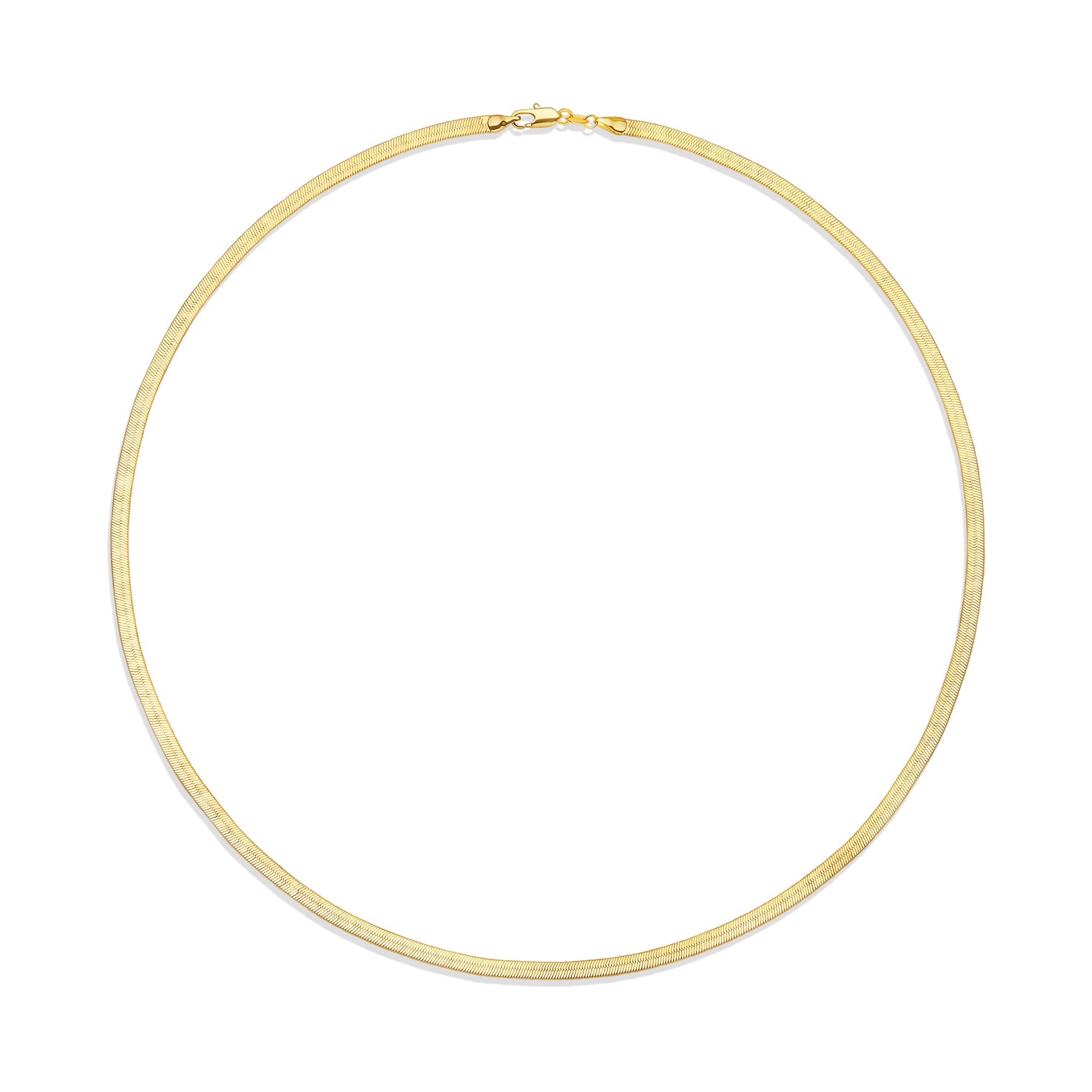 Amazon Essentials 14K Gold Plated Double Herringbone Chain 24", Yellow Gold