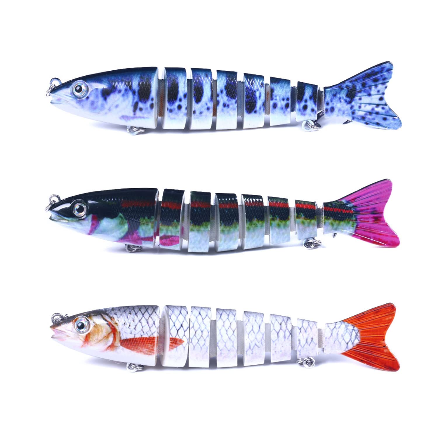 Atibin Lifelike Swimming Fishing Lures Saltwater Slow Sinking Fishing Lure Topwater Trout Bionic Swim Bait Bass Set B1-5",0.63oz