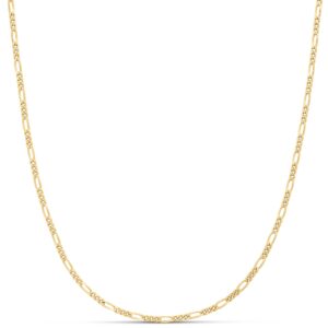 Amazon Essentials 14K Gold Plated Fine Figaro Chain 24", Yellow Gold