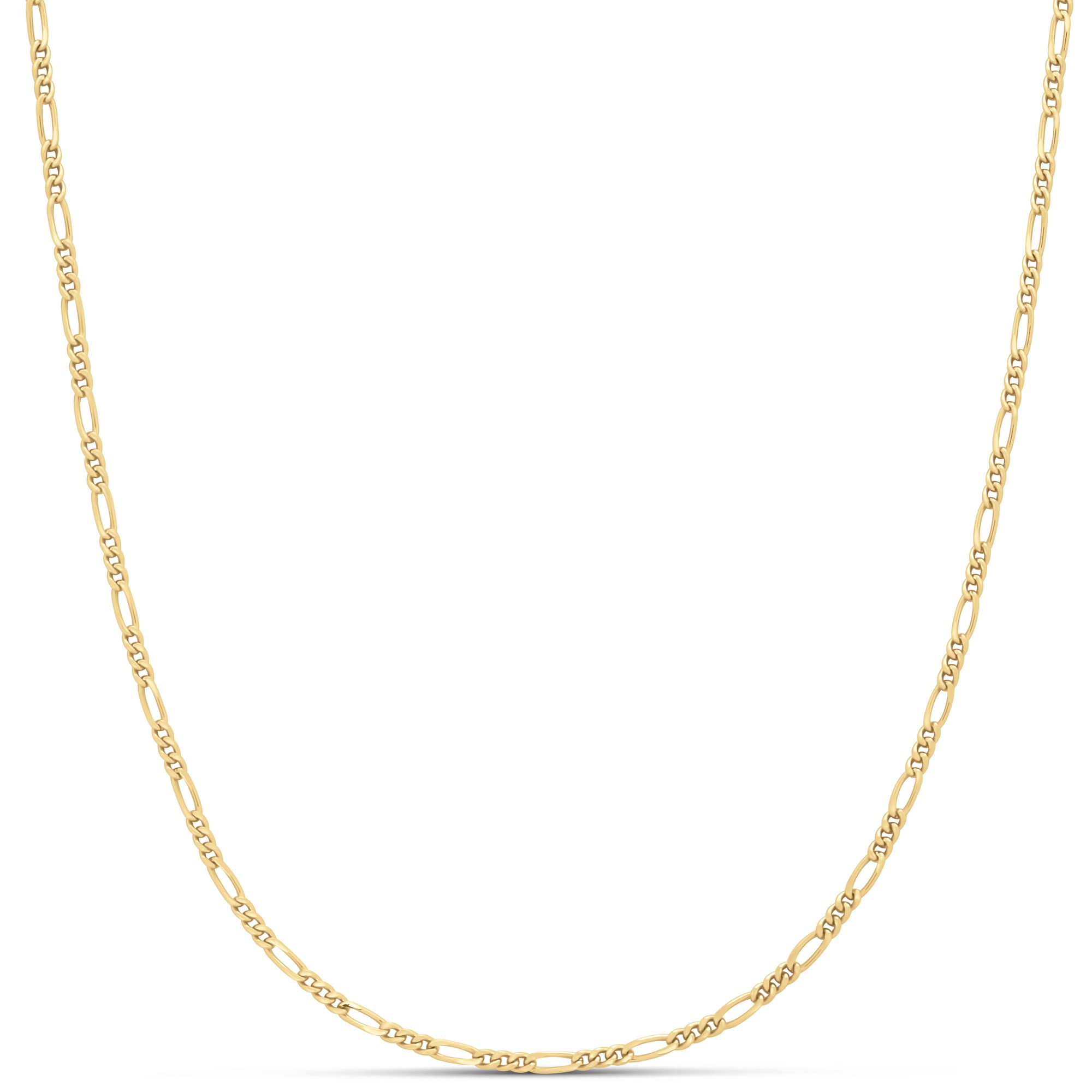 Amazon Essentials 14K Gold Plated Fine Figaro Chain 24", Yellow Gold