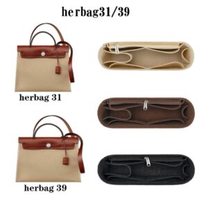 Lckaey for Handbags Herbag 31 organizer Purse Organizer insert 1011brown-26.5 * 7.5 * 13cm