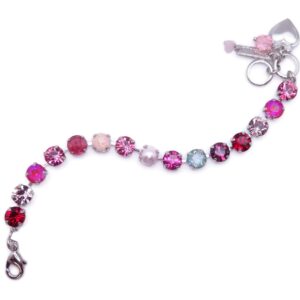 Mariana Enchanted Silvertone Bracelet Pink Purple Aqua Crystal Mix M1156