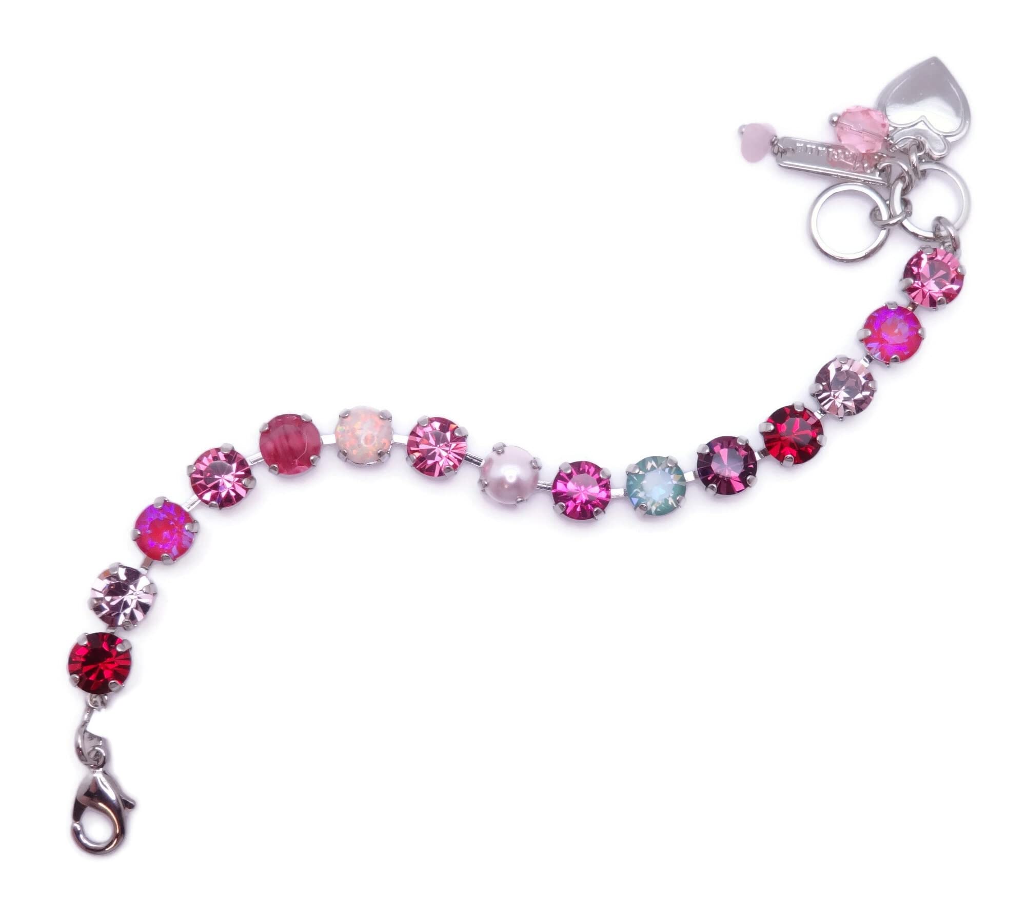 Mariana Enchanted Silvertone Bracelet Pink Purple Aqua Crystal Mix M1156