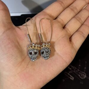 ZHOUMEIWENSP Diamond Skull Earrings For Women