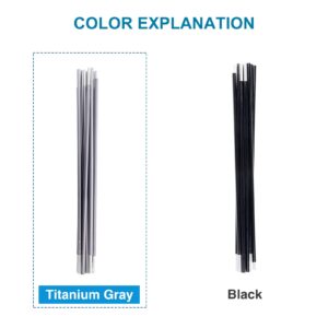 Tent Poles, BRILLIANCE4U Grey Tent Poles Replacement, Pre-Assembled Aluminum Tent Poles 16ft 4.5 in, 7001 T6 Heated Lightweight Tent Rod Outer Dia. 3/8” 9.5mm, 196.5 in 1 Pole