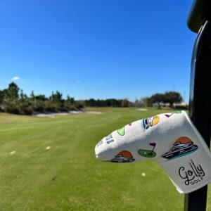 Blade Putter Cover by Golly Golf - JUST RELEASED - Tour Quality Putter Cover - Scotland Weather Tested - Premium Leather - BOATS & HOLES EDITION - Putter Protection + Strong Magnetic Closure