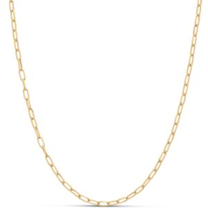 amazon essentials 14k gold plated paperclip chain necklace 16" , yellow gold