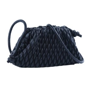 elda dumpling bag for women quilted clutch handbag cloud purse fashion ruched bag handmade leather hobo bag