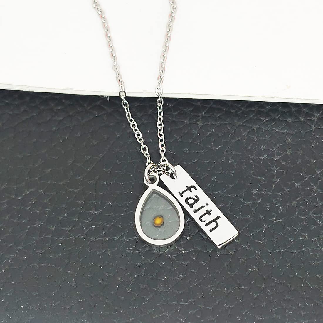 Yixinjew Faith Mustard Seed Pendant Necklace Stainless Steel Inspiration Jewelry for Women