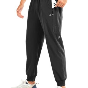 NORTHYARD Men's Athletic Running Pants Lightweight Workout Joggers Quick Dry Gym Sweatpants Active Sports Track Training Black L