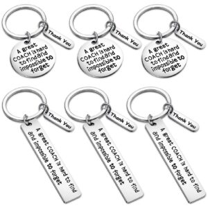 yinkin 6 pcs keychain coach great coach is hard to find volleyball basketball soccer football coach keychain thank you coach gifts keychain for men women, 2 styles