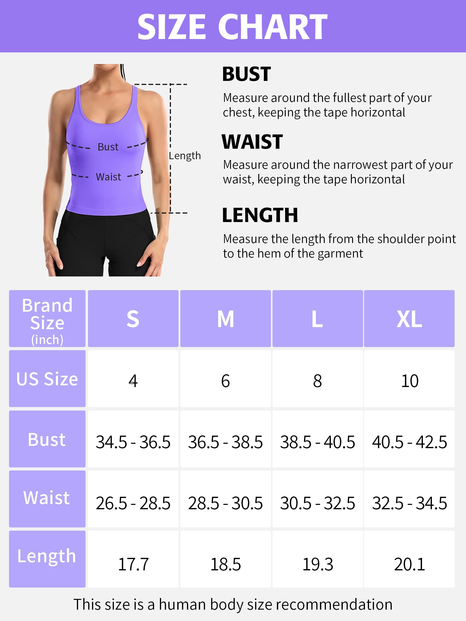 ATTRACO Workout Tops for Women with Built in Sports Bra Yoga Racerback Crop Top Blue S