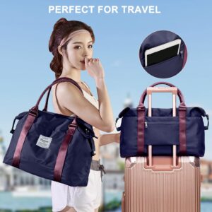 Travel Duffel Bag,Sports Tote Gym Bag,Shoulder Weekender Overnight Bag for Women